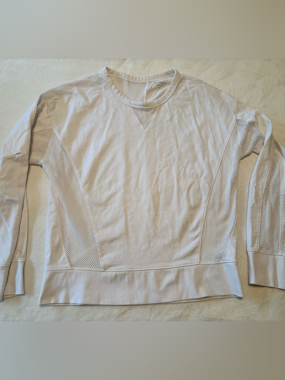 Athleta Crew Neck Mesh Shirt